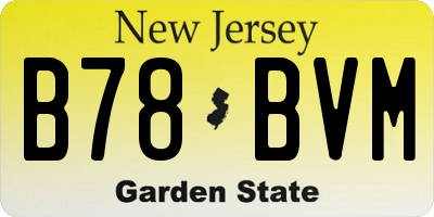 NJ license plate B78BVM