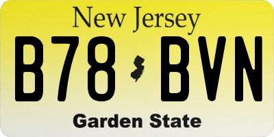 NJ license plate B78BVN