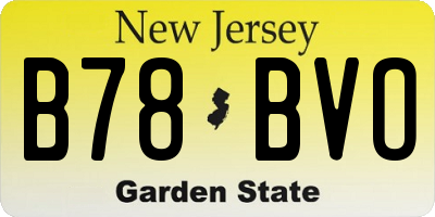 NJ license plate B78BVO