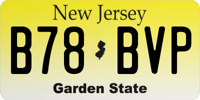 NJ license plate B78BVP