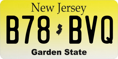 NJ license plate B78BVQ