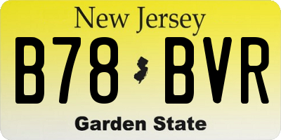NJ license plate B78BVR