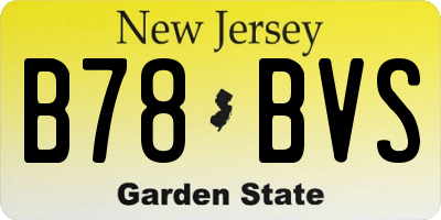 NJ license plate B78BVS