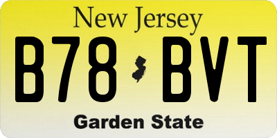 NJ license plate B78BVT