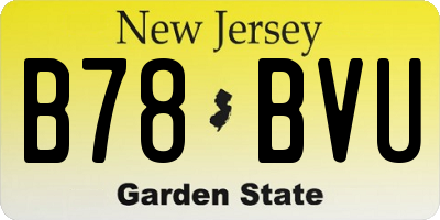NJ license plate B78BVU