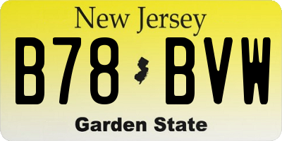 NJ license plate B78BVW