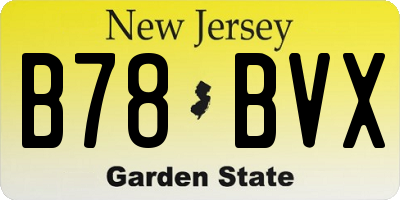 NJ license plate B78BVX