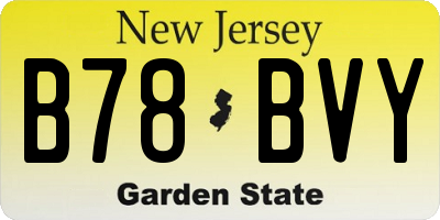 NJ license plate B78BVY