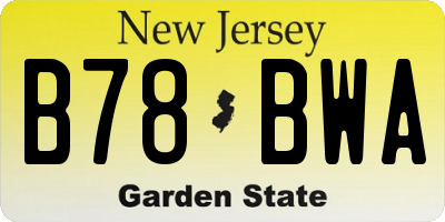 NJ license plate B78BWA
