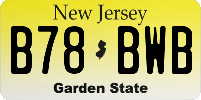 NJ license plate B78BWB