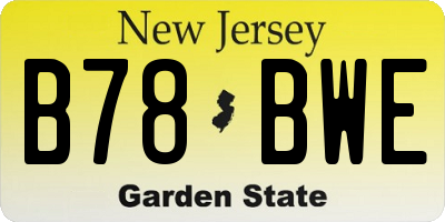 NJ license plate B78BWE