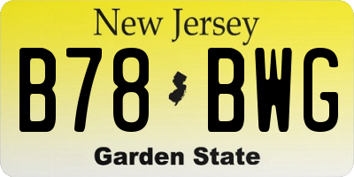 NJ license plate B78BWG