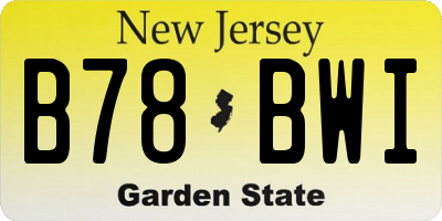 NJ license plate B78BWI
