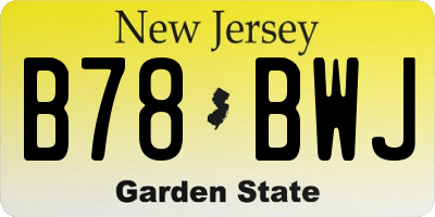 NJ license plate B78BWJ