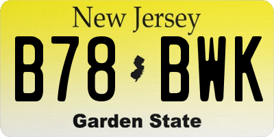 NJ license plate B78BWK