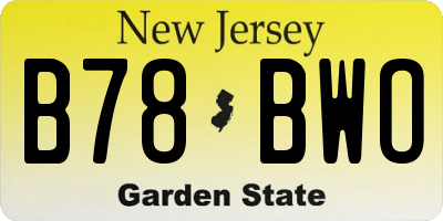 NJ license plate B78BWO