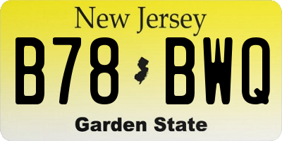 NJ license plate B78BWQ