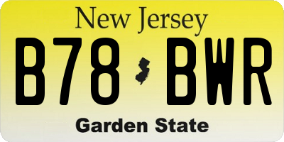 NJ license plate B78BWR