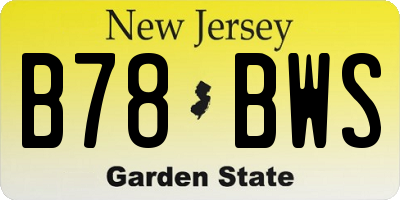 NJ license plate B78BWS
