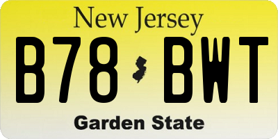 NJ license plate B78BWT