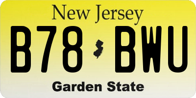 NJ license plate B78BWU