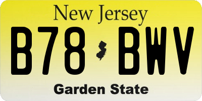 NJ license plate B78BWV