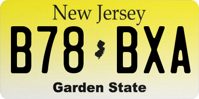 NJ license plate B78BXA