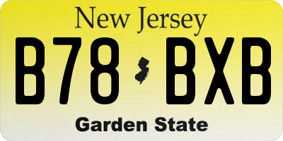 NJ license plate B78BXB