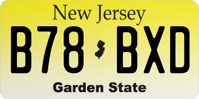 NJ license plate B78BXD