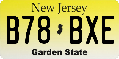 NJ license plate B78BXE