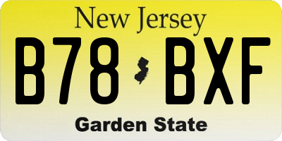NJ license plate B78BXF