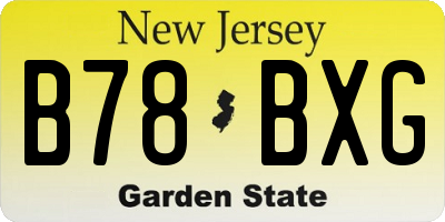 NJ license plate B78BXG