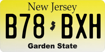 NJ license plate B78BXH