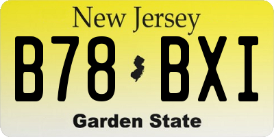 NJ license plate B78BXI