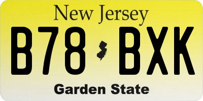NJ license plate B78BXK