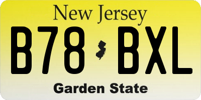 NJ license plate B78BXL