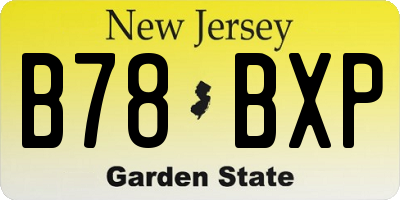 NJ license plate B78BXP