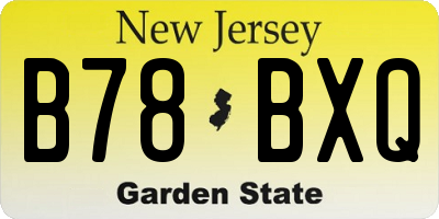 NJ license plate B78BXQ