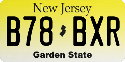 NJ license plate B78BXR