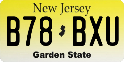 NJ license plate B78BXU
