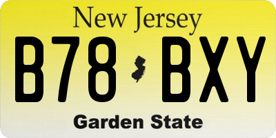 NJ license plate B78BXY