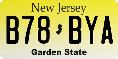 NJ license plate B78BYA