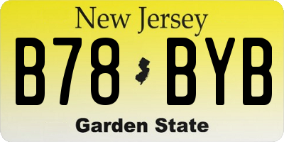 NJ license plate B78BYB