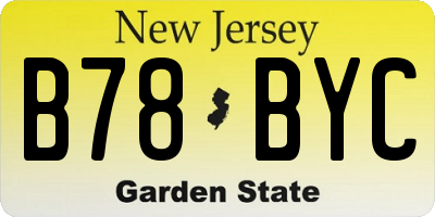 NJ license plate B78BYC