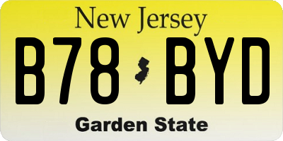 NJ license plate B78BYD