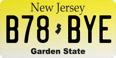 NJ license plate B78BYE