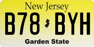 NJ license plate B78BYH