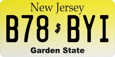 NJ license plate B78BYI
