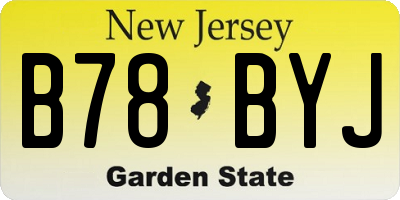 NJ license plate B78BYJ
