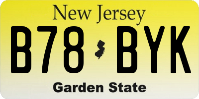 NJ license plate B78BYK
